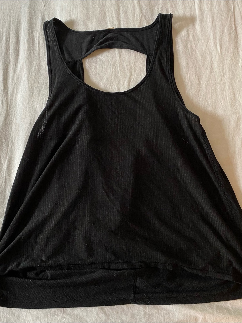Tank Top Womens S/M Keyhole Back Training Black Athletic Gym Blended Fabric